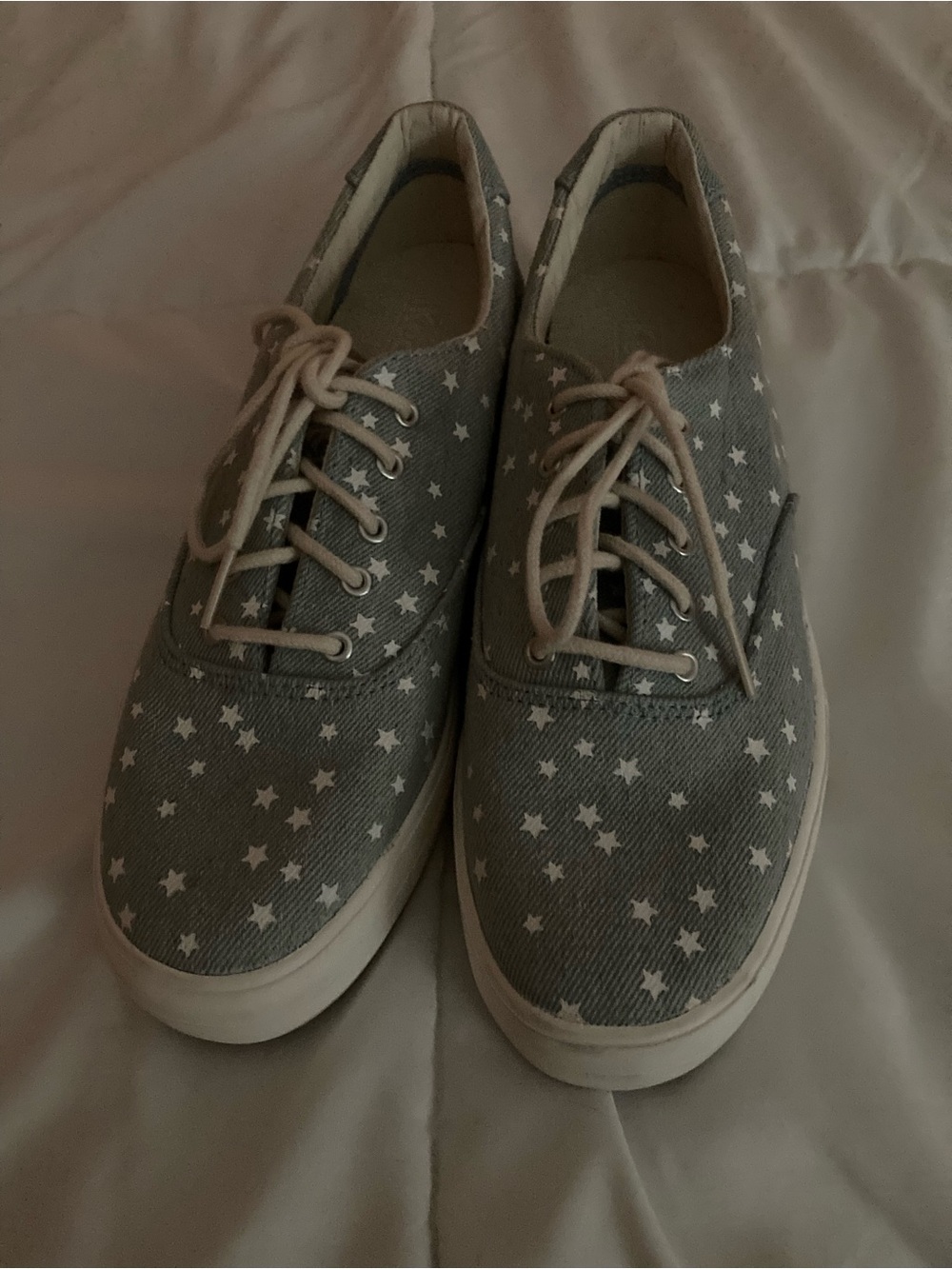 Keds Light Blue/White Canvas Star Print Sneakers